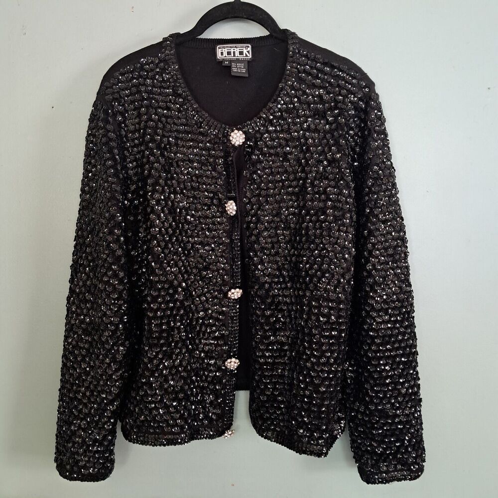 Berek Sequins Jacket Size Medium Black - image 2